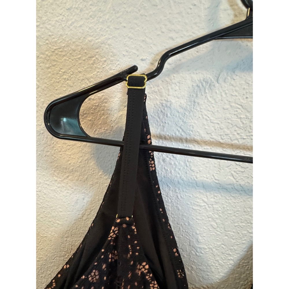 Swimsuits For All Women Black Lace Nude Lining V-Neck One Piece Swimsuit NWT - Picture 9 of 14